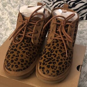 UGG Brown Leopard Print Ankle Boots